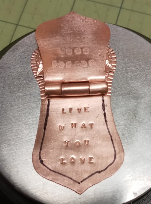 Judy Larson's Easy No Solder Hinges - , General Education, , draw a line around the pendant